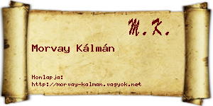 Morvay Kálmán névjegykártya